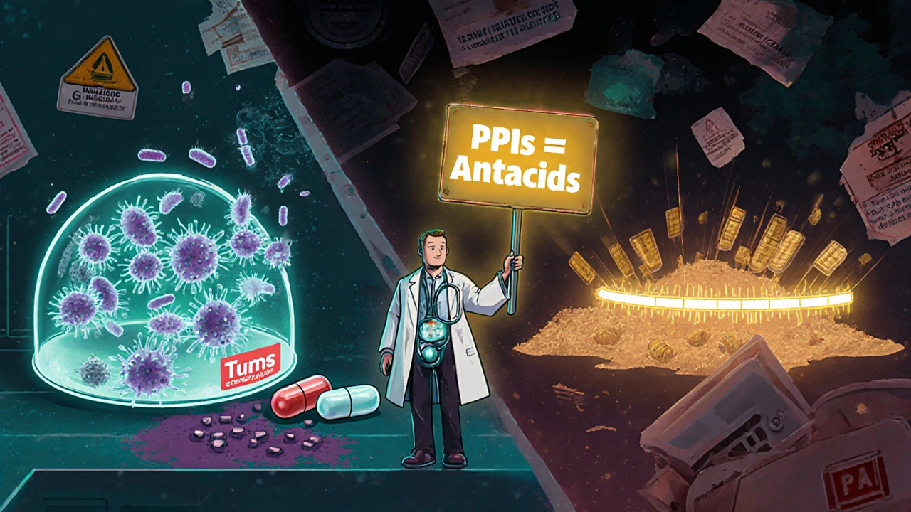 Split scene: resistant bacteria thriving vs. bacteria dying with properly timed antibiotic.
