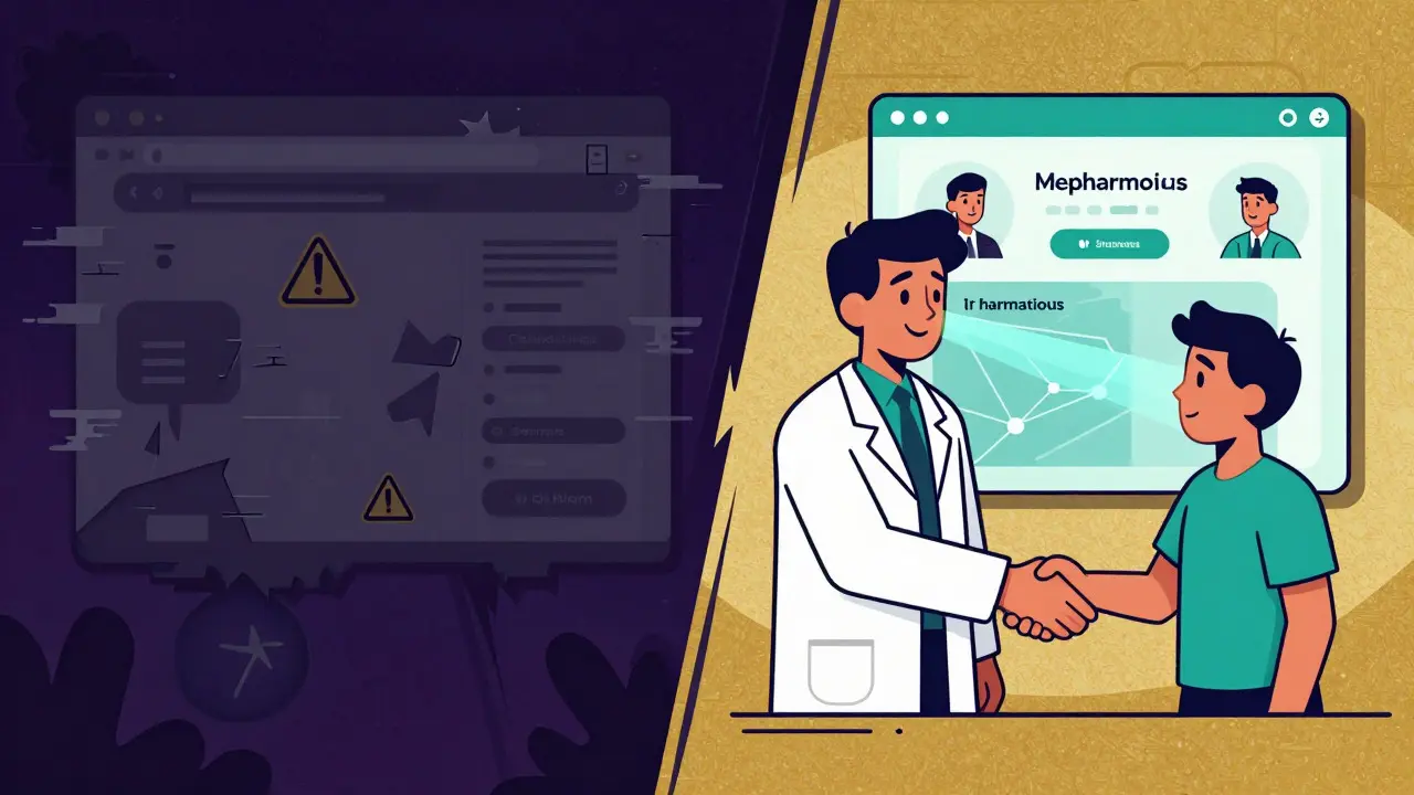 Contrast between unsafe gray market and safe telehealth services